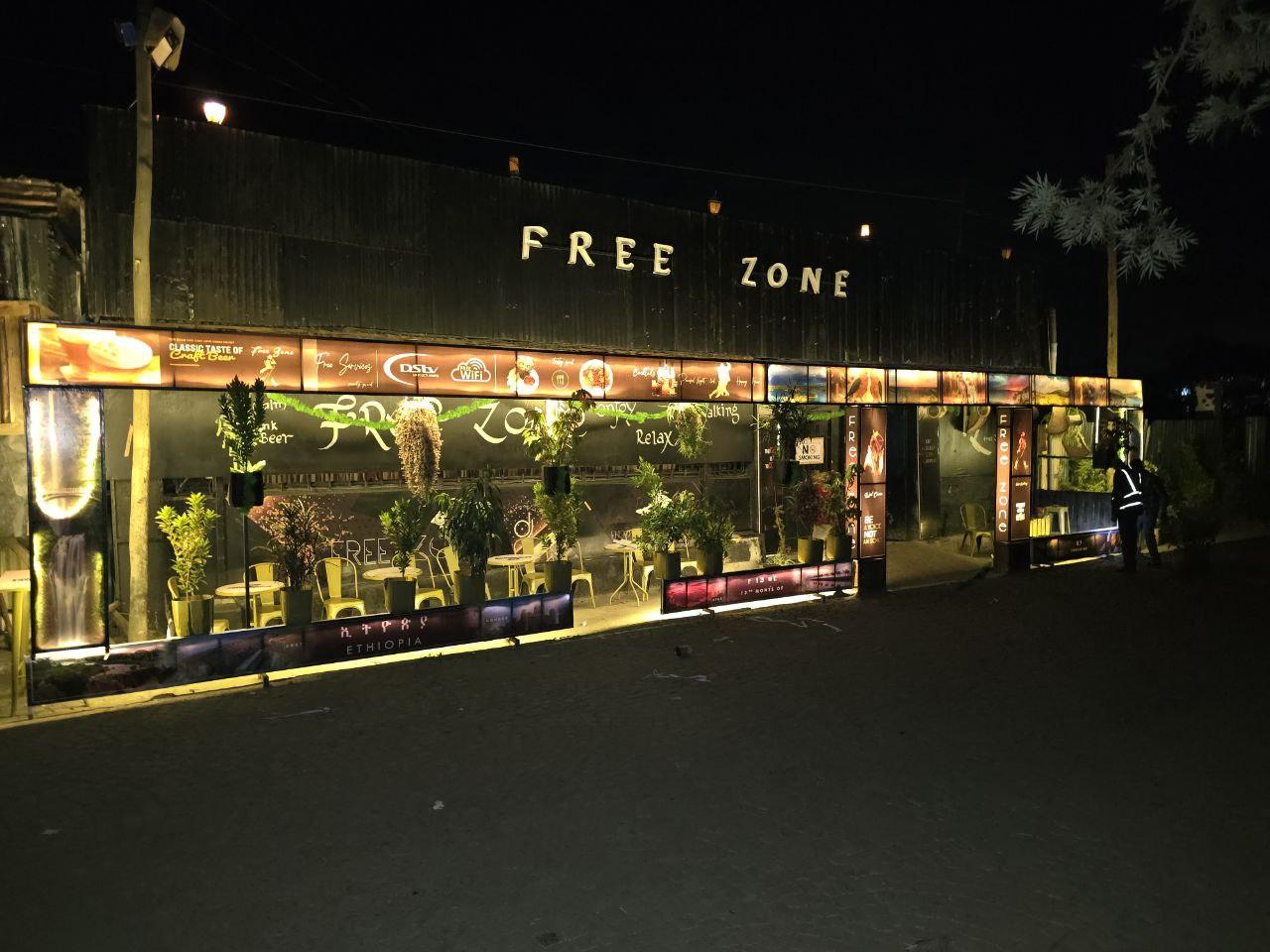 Free Zone entrance and signage